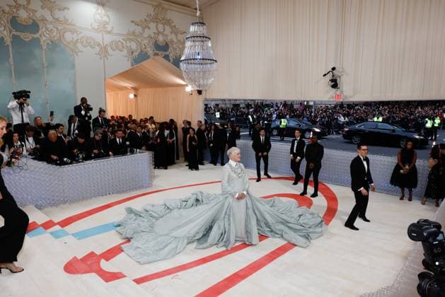 Glenn Close arrives on the red carpet for The Met Gala at The Metropolitan Museum of Art celebrating the opening of Karl Lagerfeld: A Line of Beauty in New York City on Monday, May 1, 2023.  NYP202305012992 JOHNxANGELILLO