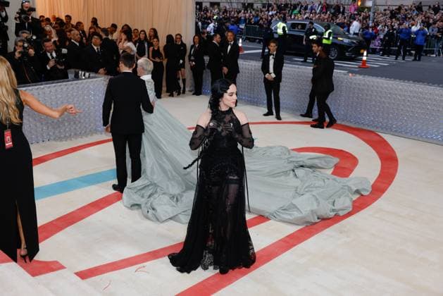 Billie Eilish arrives on the red carpet for The Met Gala at The Metropolitan Museum of Art celebrating the opening of Karl Lagerfeld: A Line of Beauty in New York City on Monday, May 1, 2023.  NYP20230501201 JOHNxANGELILLO
