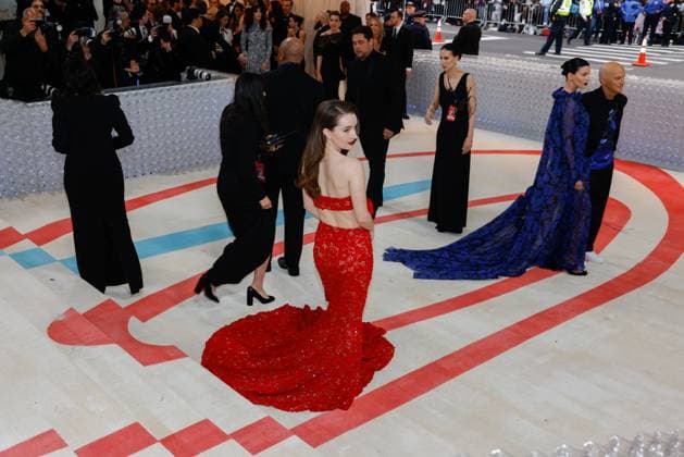 Kaitlyn Dever arrives on the red carpet for The Met Gala at The Metropolitan Museum of Art celebrating the opening of Karl Lagerfeld: A Line of Beauty in New York City on Monday, May 1, 2023.  NYP20230501217 JOHNxANGELILLO