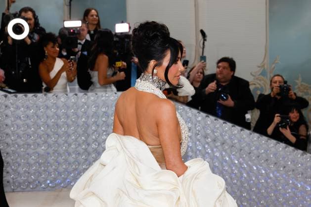 Kim Kardashian arrives on the red carpet for The Met Gala at The Metropolitan Museum of Art celebrating the opening of Karl Lagerfeld: A Line of Beauty in New York City on Monday, May 1, 2023.  NYP20230501303 JOHNxANGELILLO