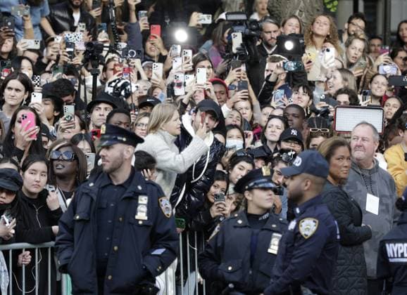 Fans stand on Fifth Avenue and watch all of the red carpet arrivals for The Met Gala at The Metropolitan Museum of Art celebrating the opening of Karl Lagerfeld: A Line of Beauty in New York City on Monday, May 1, 2023.  NYP202305013002 JOHNxANGELILLO