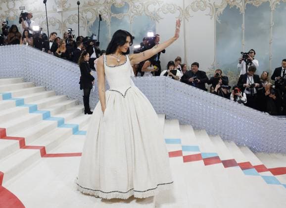 Due Lipa arrives on the red carpet for The Met Gala at The Metropolitan Museum of Art celebrating the opening of Karl Lagerfeld: A Line of Beauty in New York City on Monday, May 1, 2023.  NYP202305013004 JOHNxANGELILLO