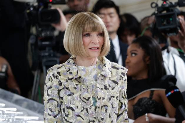 Anna Wintour arrive on the red carpet for The Met Gala at The Metropolitan Museum of Art celebrating the opening of Karl Lagerfeld: A Line of Beauty in New York City on Monday, May 1, 2023.  NYP202305013109 JOHNxANGELILLO