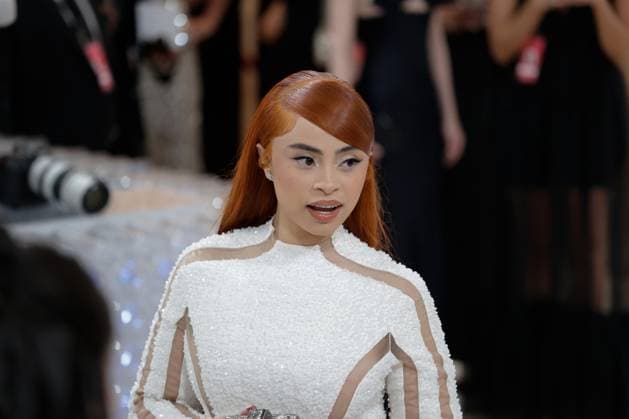 Ice Spice arrives on the red carpet for The Met Gala at The Metropolitan Museum of Art celebrating the opening of Karl Lagerfeld: A Line of Beauty in New York City on Monday, May 1, 2023.  NYP202305013539 JOHNxANGELILLO