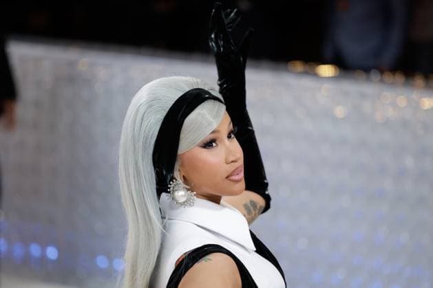 Cardi B arrives on the red carpet for The Met Gala at The Metropolitan Museum of Art celebrating the opening of Karl Lagerfeld: A Line of Beauty in New York City on Monday, May 1, 2023.  NYP202305015371 JOHNxANGELILLO