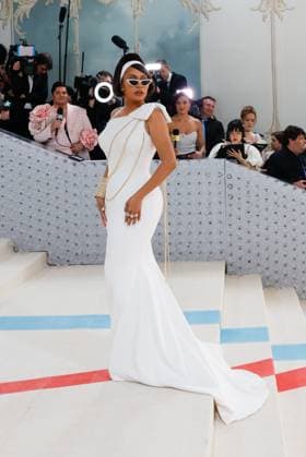 La La Anthony arrives on the red carpet for The Met Gala at The Metropolitan Museum of Art celebrating the opening of Karl Lagerfeld: A Line of Beauty in New York City on Monday, May 1, 2023.  NYP20230501112 JOHNxANGELILLO