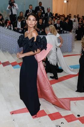 Lily Aldridge arrives on the red carpet for The Met Gala at The Metropolitan Museum of Art celebrating the opening of Karl Lagerfeld: A Line of Beauty in New York City on Monday, May 1, 2023.  NYP202305012639 JOHNxANGELILLO