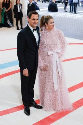 Roger Federer and Mirka Federer arrive on the red carpet for The Met Gala at The Metropolitan Museum of Art celebrating the opening of Karl Lagerfeld: A Line of Beauty in New York City on Monday, May 1, 2023.  NYP20230501371 JOHNxANGELILLO