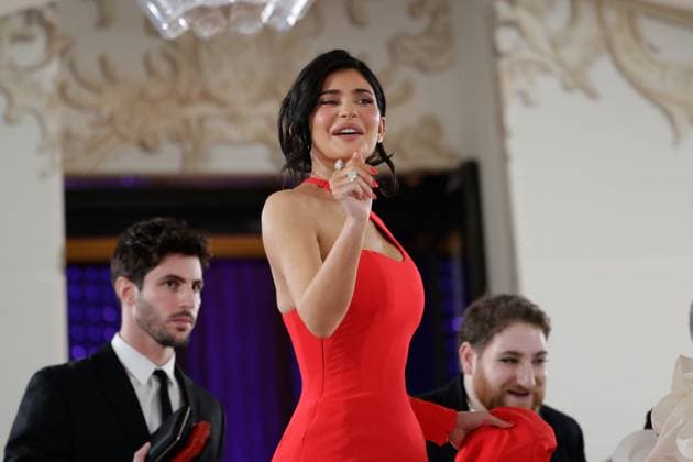 Kylie Jenner arrives on the red carpet for The Met Gala at The Metropolitan Museum of Art celebrating the opening of Karl Lagerfeld: A Line of Beauty in New York City on Monday, May 1, 2023.  NYP202305015036 JOHNxANGELILLO