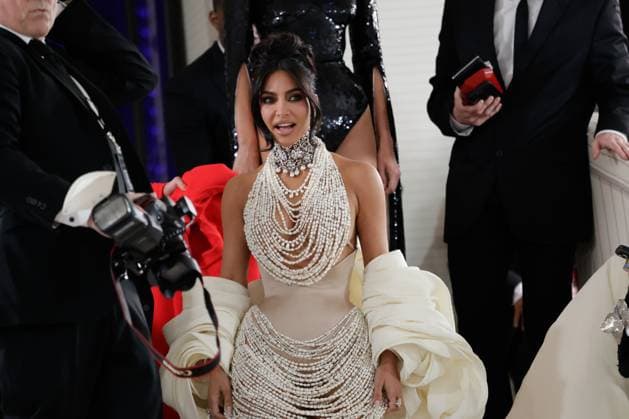 Kim Kardashian arrives on the red carpet for The Met Gala at The Metropolitan Museum of Art celebrating the opening of Karl Lagerfeld: A Line of Beauty in New York City on Monday, May 1, 2023.  NYP202305015112 JOHNxANGELILLO