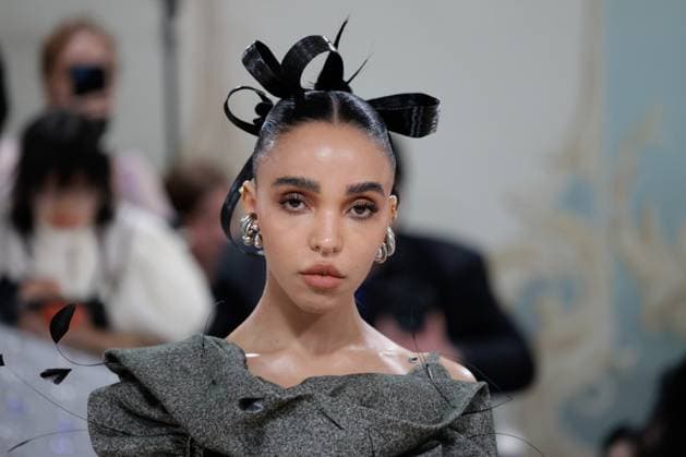 FKA twigs arrives on the red carpet for The Met Gala at The Metropolitan Museum of Art celebrating the opening of Karl Lagerfeld: A Line of Beauty in New York City on Monday, May 1, 2023.  NYP202305014592 JOHNxANGELILLO