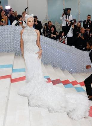 Doja Cat arrives on the red carpet for The Met Gala at The Metropolitan Museum of Art celebrating the opening of Karl Lagerfeld: A Line of Beauty in New York City on Monday, May 1, 2023.  NYP202305011436 JOHNxANGELILLO