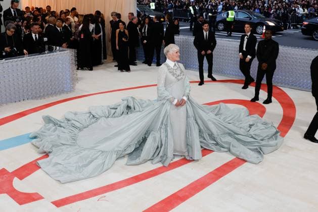 Glenn Close arrives on the red carpet for The Met Gala at The Metropolitan Museum of Art celebrating the opening of Karl Lagerfeld: A Line of Beauty in New York City on Monday, May 1, 2023.  NYP202305015070 JOHNxANGELILLO
