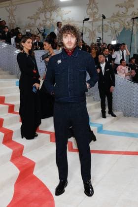 Jack Harlow arrives on the red carpet for The Met Gala at The Metropolitan Museum of Art celebrating the opening of Karl Lagerfeld: A Line of Beauty in New York City on Monday, May 1, 2023.  NYP202305015090 JOHNxANGELILLO