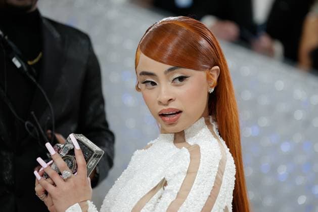 Ice Spice arrives on the red carpet for The Met Gala at The Metropolitan Museum of Art celebrating the opening of Karl Lagerfeld: A Line of Beauty in New York City on Monday, May 1, 2023.  NYP2023050190005 JOHNxANGELILLO