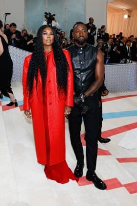 Gabrielle Union and Dwyane Wade arrive on the red carpet for The Met Gala at The Metropolitan Museum of Art celebrating the opening of Karl Lagerfeld: A Line of Beauty in New York City on Monday, May 1, 2023.  NYP2023050190007 JOHNxANGELILLO