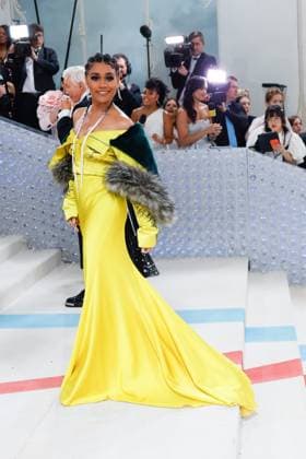 Ariana DeBose arrives on the red carpet for The Met Gala at The Metropolitan Museum of Art celebrating the opening of Karl Lagerfeld: A Line of Beauty in New York City on Monday, May 1, 2023.  NYP2023050190009 JOHNxANGELILLO
