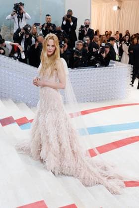 Nicole Kidman arrives on the red carpet for The Met Gala at The Metropolitan Museum of Art celebrating the opening of Karl Lagerfeld: A Line of Beauty in New York City on Monday, May 1, 2023.  NYP2023050190025 JOHNxANGELILLO