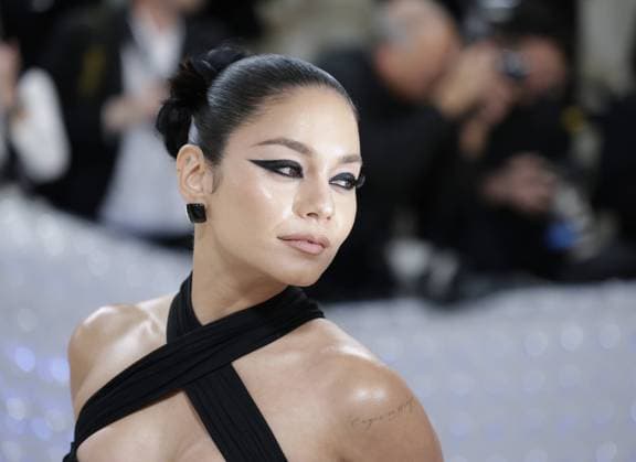 Vanessa Hudgens arrives on the red carpet for The Met Gala at The Metropolitan Museum of Art celebrating the opening of Karl Lagerfeld: A Line of Beauty in New York City on Monday, May 1, 2023.  NYP20230501113 JOHNxANGELILLO