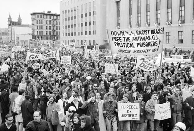 Crowd during Rally against U.S. President Richard Nixon s Inauguration and Vietnam War, Washington, D.C., USA, John T. Bledsoe, U.S. News & World Report Magazine Photograph Collection, January 19, 1969  Copyright: xCircaxImagesx ghi-circa11604