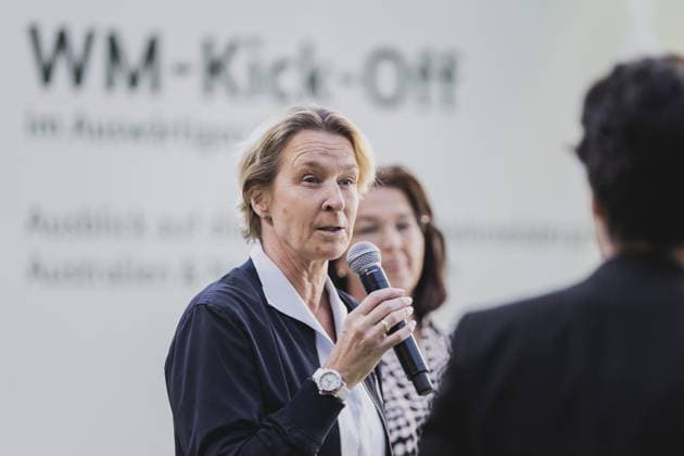 Martina Voss Tecklenburg, national coach of the womens national soccer team, photographed at the World Cup KickOff at the Foreign Office in Berlin, 03 05 2023 Berlin Germany Copyright: xFlorianxGaertnerx