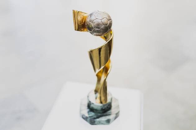 Womens World Cup trophy, taken at the World Cup KickOff at the Foreign Office in Berlin, 03 05 2023 Berlin Germany Copyright: xFlorianxGaertnerx
