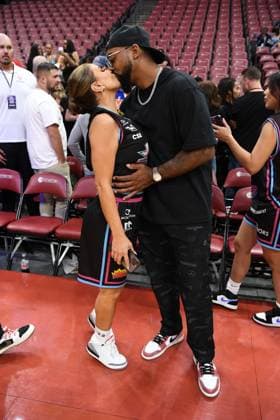 SUNRISE FL - MAY 03: Larsa Pippen and Marcus Jordan attend the Wooshi World Celebrity Basketball Classic at The FLA Live Arena on May 3, 2023 in Sunrise, Florida. Copyright: xmpi04x