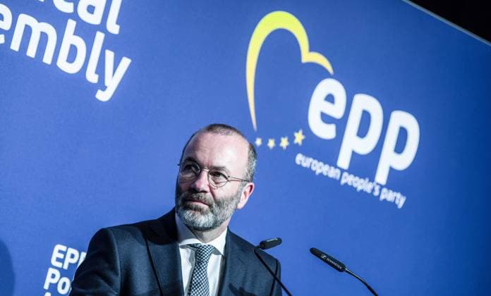 May 4, 2023, Munich, Bavaria, Germany: MANFRED WEBER of the EPP. The European PeopleÃ¢â‚¬â ¢s Party (EPP, EVP) held a rally in its spiritual home of Munich, Germany in collaboration with the Bavarian CSU party. Joining Manfred Weber were Bavarian Minister-President Markus Soeder (SoÂ¶der) and the head of the Union Friedrich Merz. Munich Germany - ZUMAb160 20230504_zbp_b160_035 Copyright: xSachellexBabbarx
