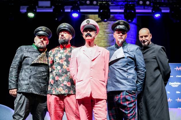 Entertainment Themen der Woche KW18 Entertainment Bilder des Tages Eurovision 2023 - Press conference by OGAE Fan club Representatives of Croatia Drazen Baljak, Matej Zec - Knki, Zoran Prodanovic - Prlja, Branko Kovacic - Husta, Zanil Tataj Zak from band Let 3 during a press conference organized by OGAE Eurovision Fan club at Camp and Furnace in Liverpool, England, on May 04, 2023. SanjinxStrukic PIXSELL
