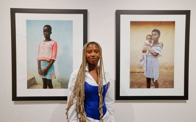Ghanaian-German photographer Lisa Marie Asubonteng 25 was honored in Osnabrueck on 04 05 2023 for the best work by young photographers in the Felix Schoeller Photo Awards She portrayed women and girls in Ghana who have experienced sexual vio Copyright: epd-bild DetlefxHeese epd-Friedenspreis_fuer_Fotografie6-kopieren