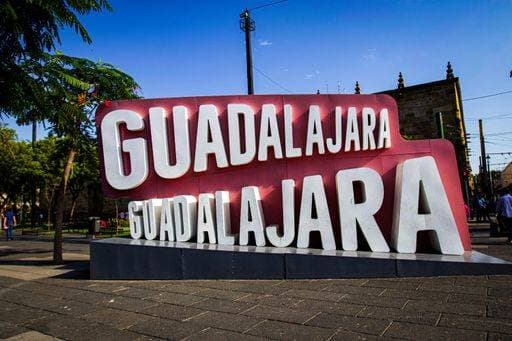 A beautiful shot of Guadalajara Sign in the middle of plaza in Mexico during the day *** einer Schönes erschossen des Guadalajara Signieren ÊIn der Mitte des plaza ÊIn Mexiko während der Tag 3786610