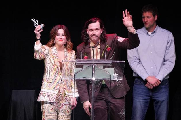 May 4, 2023, Halifax, NS, Canada: Members of Fortunate Ones accept the award for Folk Recording of the Year during the East Coast Music Awards in Halifax on Thursday, May 4, 2023. Halifax Canada  - ZUMAc35_ 20230504_zaf_c35_156 Copyright: xDarrenxCalabresex
