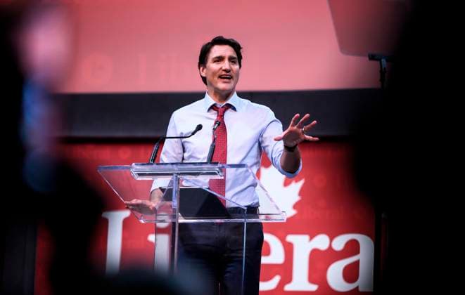 May 4, 2023, Ottawa, ON, CAN: Prime Minister Justin Trudeau makes a keynote address at the 2023 Liberal National Convention in Ottawa, on Thursday, May 4, 2023. Ottawa CAN  - ZUMAc35_ 20230504_zaf_c35_167 Copyright: xJustinxTangx