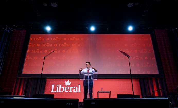 May 4, 2023, Ottawa, ON, CAN: Prime Minister Justin Trudeau makes a keynote address at the 2023 Liberal National Convention in Ottawa, on Thursday, May 4, 2023. Ottawa CAN  - ZUMAc35_ 20230504_zaf_c35_172 Copyright: xJustinxTangx