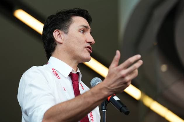 May 5, 2023, Ottawa, ON, Canada: Prime Minister Justin Trudeau speaks to reporters at the Liberal party convention in Ottawa, Friday May 5, 2023. Ottawa Canada  - ZUMAc35_ 20230505_zaf_c35_015 Copyright: xSeanxKilpatrickx