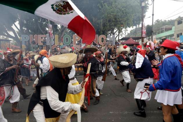 The Representation of the Battle of Puebla of 1862 declared Intangible Cultural Heritage of Mexico City May 5, 2023, Mexico City, The representation of the Battle of Puebla of 1862 in the Penon de los Banos neighborhood is declared by the Government of Mexico City as Intangible Cultural Heritage of Mexico City on its 93rd anniversary; held annually at the Venustiano Carranza City Hall in Mexico City. on May 5, 2023 in Mexico City, Mexico (Photo by Luis Barron Eyepix Group). Copyright: xLuisxBarronx xEyepixxGroupx LB_20230505_PUEBLA11