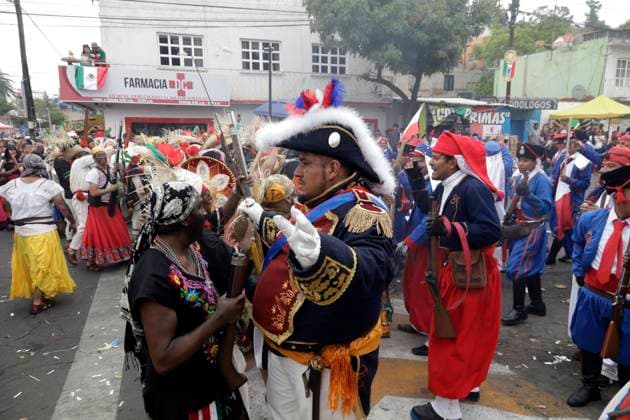 The Representation of the Battle of Puebla of 1862 declared Intangible Cultural Heritage of Mexico City May 5, 2023, Mexico City, The representation of the Battle of Puebla of 1862 in the Penon de los Banos neighborhood is declared by the Government of Mexico City as Intangible Cultural Heritage of Mexico City on its 93rd anniversary; held annually at the Venustiano Carranza City Hall in Mexico City. on May 5, 2023 in Mexico City, Mexico (Photo by Luis Barron Eyepix Group). Copyright: xLuisxBarronx xEyepixxGroupx LB_20230505_PUEBLA12