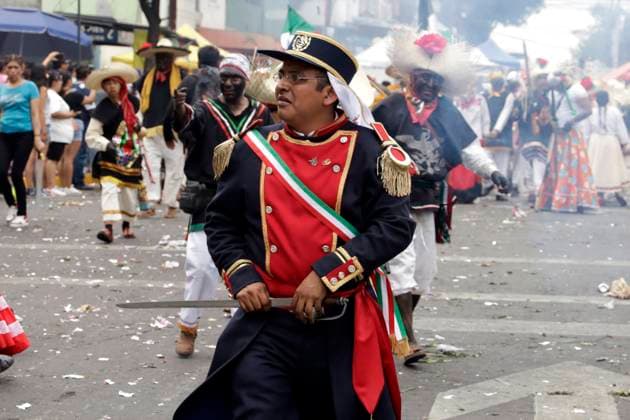 The Representation of the Battle of Puebla of 1862 declared Intangible Cultural Heritage of Mexico City May 5, 2023, Mexico City, The representation of the Battle of Puebla of 1862 in the Penon de los Banos neighborhood is declared by the Government of Mexico City as Intangible Cultural Heritage of Mexico City on its 93rd anniversary; held annually at the Venustiano Carranza City Hall in Mexico City. on May 5, 2023 in Mexico City, Mexico (Photo by Luis Barron Eyepix Group). Copyright: xLuisxBarronx xEyepixxGroupx LB_20230505_PUEBLA21