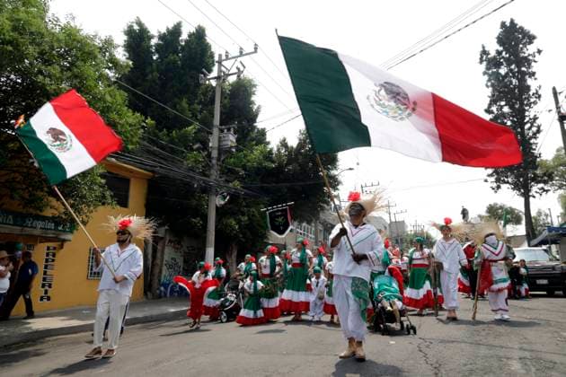 The Representation of the Battle of Puebla of 1862 declared Intangible Cultural Heritage of Mexico City May 5, 2023, Mexico City, The representation of the Battle of Puebla of 1862 in the Penon de los Banos neighborhood is declared by the Government of Mexico City as Intangible Cultural Heritage of Mexico City on its 93rd anniversary; held annually at the Venustiano Carranza City Hall in Mexico City. on May 5, 2023 in Mexico City, Mexico (Photo by Luis Barron Eyepix Group). Copyright: xLuisxBarronx xEyepixxGroupx LB_20230505_PUEBLA25