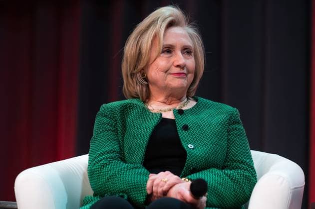 May 5, 2023, Ottawa, ON, Canada: Former U.S. Secretary of State Hillary Clinton takes part in a keynote address during the second day of the Liberal Convention in Ottawa, on Friday, May 5, 2023. Ottawa Canada  - ZUMAc35_ 20230505_zaf_c35_144 Copyright: xSpencerxColbyx