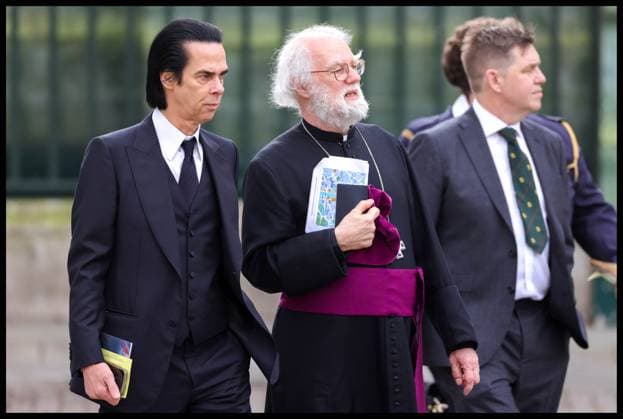 Entertainment Themen der Woche KW18 Entertainment Bilder des Tages 06 05 2023. London, United Kingdom. Coronation of King Charles III. Nick Cave, musician and former Archbishop of Canterbury Rowan Williams (R) attend the Coronation of His Majesty King Charles III and Her Majesty The Queen Consort at Westminster Abbey.  Copyright: xAndrewxParsonsx xParsonsxMediax PAR-8354-0074