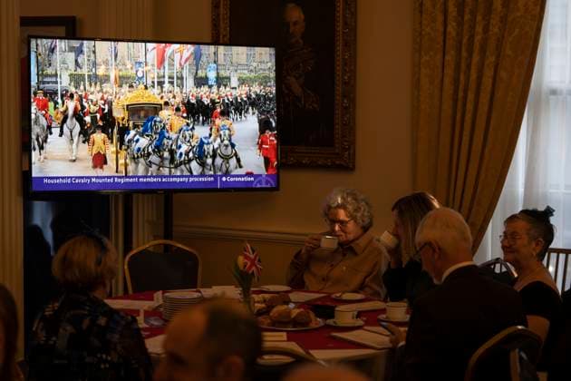 May 6, 2023, Halifax, NS, Canada: People attend an early-morning viewing party of the coronation of King Charles III at Government House in Halifax on Saturday, May 6, 2023. Halifax Canada  - ZUMAc35_ 20230506_zaf_c35_023 Copyright: xDarrenxCalabresex