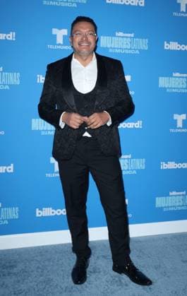 Carlos Anaya arrives on the red carpet at the Inaugural Latin Women in Music award show at the Watsco Center, University of Miami in Miami Florida on Saturday, May 6, 2023. The Billboard Telemundo red carpet and show will air Sunday, May 7, 2023 at 9 PM 8 CT on Telemundo and Universo.  MIA20230506116 GARYxIxROTHSTEIN