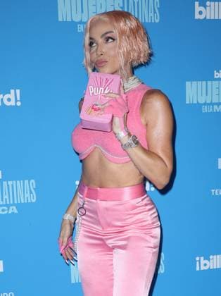 Chesca arrives on the red carpet at the Inaugural Latin Women in Music award show at the Watsco Center, University of Miami in Miami Florida on Saturday, May 6, 2023. The Billboard Telemundo red carpet and show will air Sunday, May 7, 2023 at 9 PM 8 CT on Telemundo and Universo.  MIA20230506120 GARYxIxROTHSTEIN