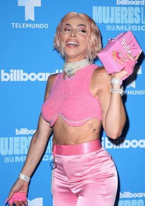 Chesca arrives on the red carpet at the Inaugural Latin Women in Music award show at the Watsco Center, University of Miami in Miami Florida on Saturday, May 6, 2023. The Billboard Telemundo red carpet and show will air Sunday, May 7, 2023 at 9 PM 8 CT on Telemundo and Universo.  MIA20230506122 GARYxIxROTHSTEIN