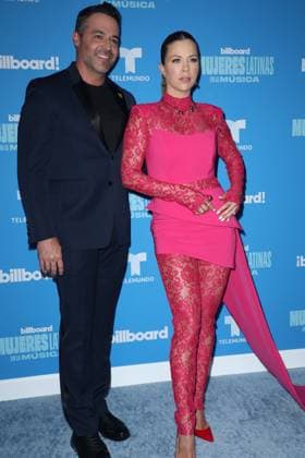 Ximena Duque and her husband Jay Adkins arrive on the red carpet at the Inaugural Latin Women in Music award show at the Watsco Center, University of Miami in Miami Florida on Saturday, May 6, 2023. The Billboard Telemundo red carpet and show will air Sunday, May 7, 2023 at 9 PM 8 CT on Telemundo and Universo.  MIA20230506180 GARYxIxROTHSTEIN