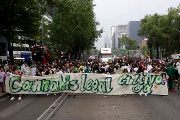 World Day for the Liberation of Marijuana in Mexico May 6, 2023, Mexico City, Mexico: Cannabis and marijuana users participate in the XXIII World Day March for the Liberation of Marijuana in Mexico in Mexico City. on May 6, 2023 in Mexico City, Mexico (Photo by Luis Barron Eyepix Group). Copyright: xLuisxBarronx xEyepixxGroupx LB_20230506_CANABIS9
