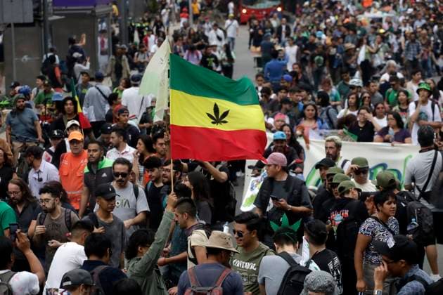World Day for the Liberation of Marijuana in Mexico May 6, 2023, Mexico City, Mexico: Cannabis and marijuana users participate in the XXIII World Day March for the Liberation of Marijuana in Mexico in Mexico City. on May 6, 2023 in Mexico City, Mexico (Photo by Luis Barron Eyepix Group). Copyright: xLuisxBarronx xEyepixxGroupx LB_20230506_CANABIS11