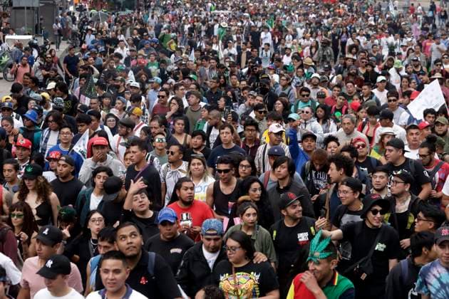 World Day for the Liberation of Marijuana in Mexico May 6, 2023, Mexico City, Mexico: Cannabis and marijuana users participate in the XXIII World Day March for the Liberation of Marijuana in Mexico in Mexico City. on May 6, 2023 in Mexico City, Mexico (Photo by Luis Barron Eyepix Group). Copyright: xLuisxBarronx xEyepixxGroupx LB_20230506_CANABIS17
