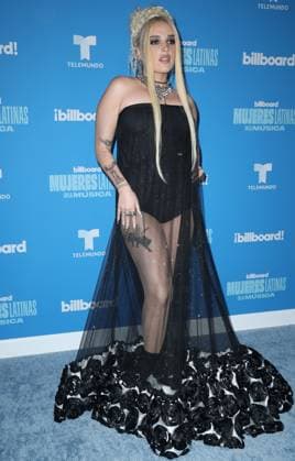 Elena Rose arrives on the red carpet at the Inaugural Latin Women in Music award show at the Watsco Center, University of Miami in Miami Florida on Saturday, May 6, 2023. The Billboard Telemundo red carpet and show will air Sunday, May 7, 2023 at 9 PM 8 CT on Telemundo and Universo.  MIA20230506239 GARYxIxROTHSTEIN